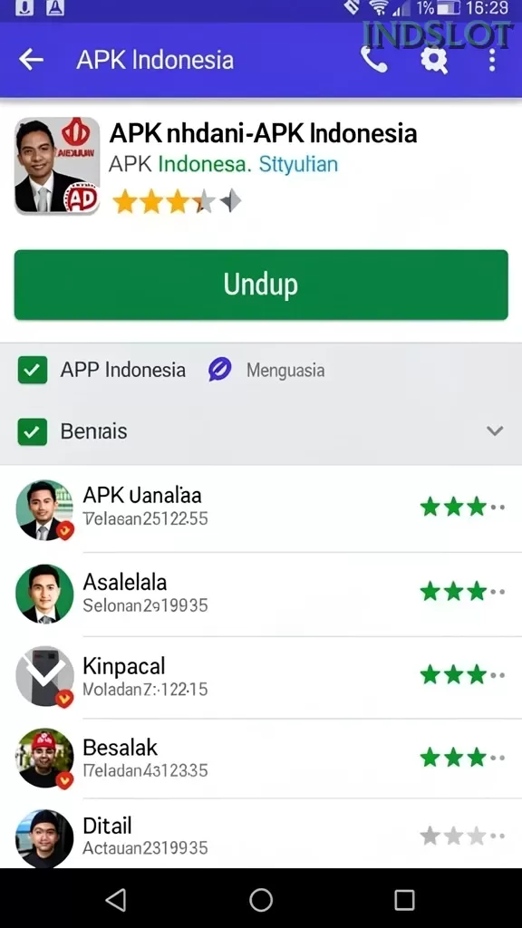 Cuplikan layar KETUA — menu navigasi